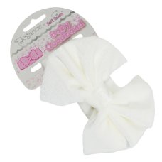 HB114-C: Cream Velour Headband w/Bow